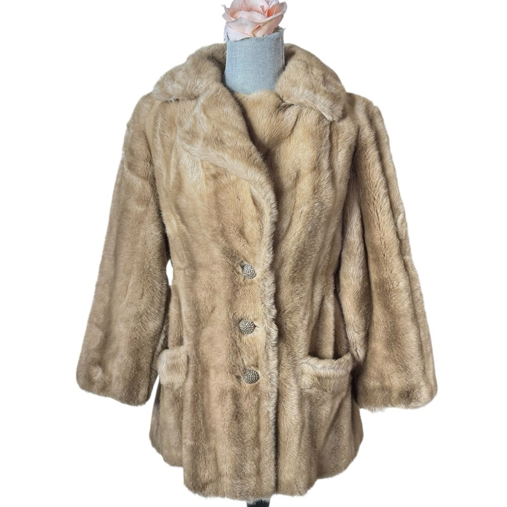 Vintage Mincara Russell Taylor Fur Coat Belted Mid Length